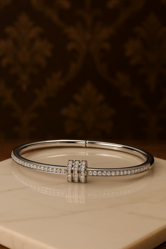 Triple Band Crystal Bangle